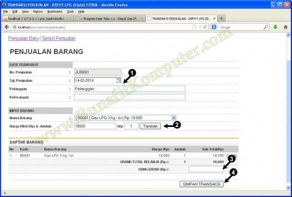 Source Code Struk Nota Penjualan Bunafit Komputer 1017