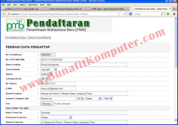 Tugas Akhir Informatika Sistem Informasi Penerimaan Mahasiswa Baru Pmb Online Berbasis Web 3158