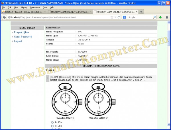 Tugas Akhir Informatika – Program Aplikasi Ujian (Tes) Online Siswa SMP ...