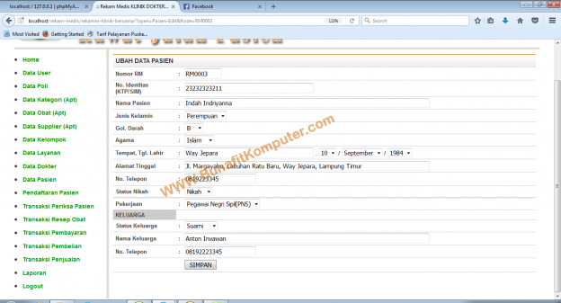 Software Rekam Medis Bunafit Komputer